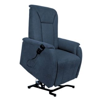 NARVIK - Fauteuil relax releveur tissu polyester traité hydrophobe bleu