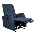NARVIK - Fauteuil relax releveur tissu polyester traité hydrophobe bleu