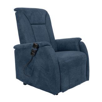 NARVIK - Fauteuil relax releveur tissu polyester traité hydrophobe bleu