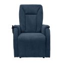 NARVIK - Fauteuil relax releveur tissu polyester traité hydrophobe bleu