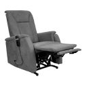 NARVIK - Fauteuil relax releveur tissu polyester traité hydrophobe gris