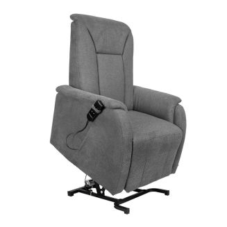 NARVIK - Fauteuil relax releveur tissu polyester traité hydrophobe gris