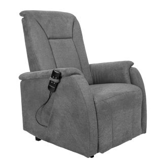 NARVIK - Fauteuil relax releveur tissu polyester traité hydrophobe gris