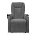 NARVIK - Fauteuil relax releveur tissu polyester traité hydrophobe gris