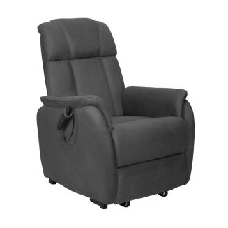 SPAZIO - Fauteuil relax releveur tissu polyester gris