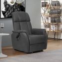 SPAZIO - Fauteuil relax releveur tissu polyester gris
