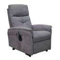 VITILIS - Fauteuil relax releveur tissu polyester gris