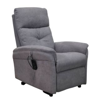 VITILIS - Fauteuil relax releveur tissu polyester gris