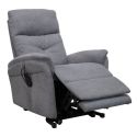VITILIS - Fauteuil relax releveur tissu polyester gris