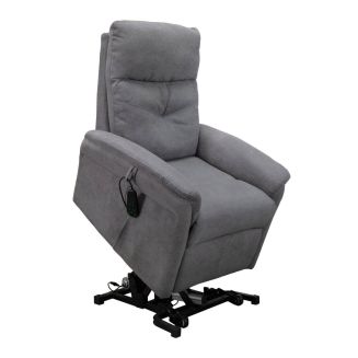 VITILIS - Fauteuil relax releveur tissu polyester gris