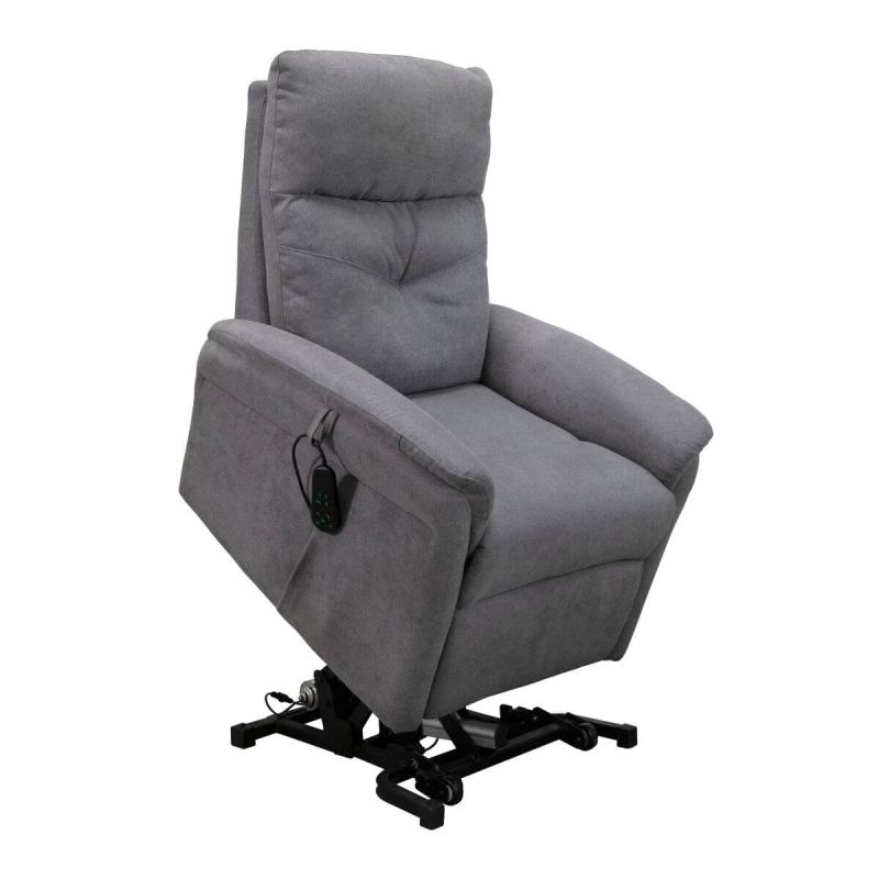VITILIS - Fauteuil relax releveur tissu polyester gris