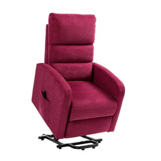 TIKSI - Fauteuil relax releveur tissu polyester traité hydrophobe rouge