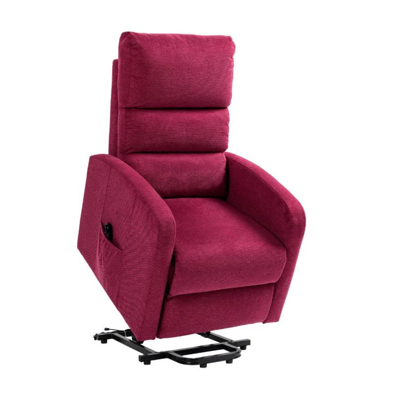 TIKSI - Fauteuil relax releveur tissu polyester traité hydrophobe rouge