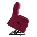 TIKSI - Fauteuil relax releveur tissu polyester traité hydrophobe rouge