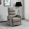 TIKSI - Fauteuil relax releveur tissu polyester traité hydrophobe taupe