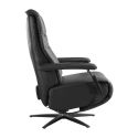 CENTAURE - Fauteuil relax pivotant releveur en cuir vachette noir