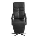 CENTAURE - Fauteuil relax pivotant releveur en cuir vachette noir