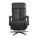 CENTAURE - Fauteuil relax pivotant releveur en cuir vachette noir