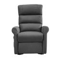 ADRIAN - Fauteuil relax releveur tissu polyester imitation cuir gris