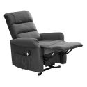 ADRIAN - Fauteuil relax releveur tissu polyester imitation cuir gris