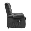 ADRIAN - Fauteuil relax releveur tissu polyester imitation cuir gris