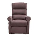 ADRIAN - Fauteuil relax releveur tissu polyester imitation cuir brun