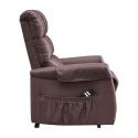 ADRIAN - Fauteuil relax releveur tissu polyester imitation cuir brun