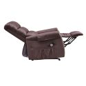 ADRIAN - Fauteuil relax releveur tissu polyester imitation cuir brun