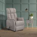 STRANI - Fauteuil relax releveur tissu polyester imitation cuir beige