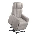 STRANI - Fauteuil relax releveur tissu polyester imitation cuir beige