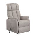STRANI - Fauteuil relax releveur tissu polyester imitation cuir beige