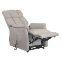 STRANI - Fauteuil relax releveur tissu polyester imitation cuir beige