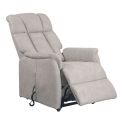 STRANI - Fauteuil relax releveur tissu polyester imitation cuir beige