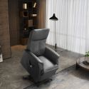 PLEGAR - Fauteuil modèle S relax releveur en cuir vachette noir