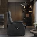 PLEGAR - Fauteuil modèle M relax releveur en cuir vachette noir