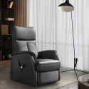 PLEGAR - Fauteuil modèle L relax releveur en cuir vachette noir