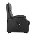 PLEGAR - Fauteuil modèle L relax releveur en cuir vachette noir