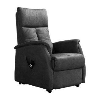 PLEGAR - Fauteuil modèle L relax releveur en cuir vachette noir