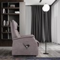PLEGAR - Fauteuil modèle M relax releveur tissu polyester imitation cuir gris
