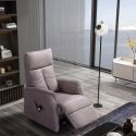 PLEGAR - Fauteuil modèle M relax releveur tissu polyester imitation cuir gris