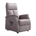 PLEGAR - Fauteuil modèle M relax releveur tissu polyester imitation cuir gris
