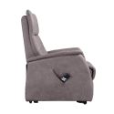 PLEGAR - Fauteuil modèle M relax releveur tissu polyester imitation cuir gris