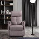 PLEGAR - Fauteuil modèle L relax releveur tissu polyester imitation cuir gris