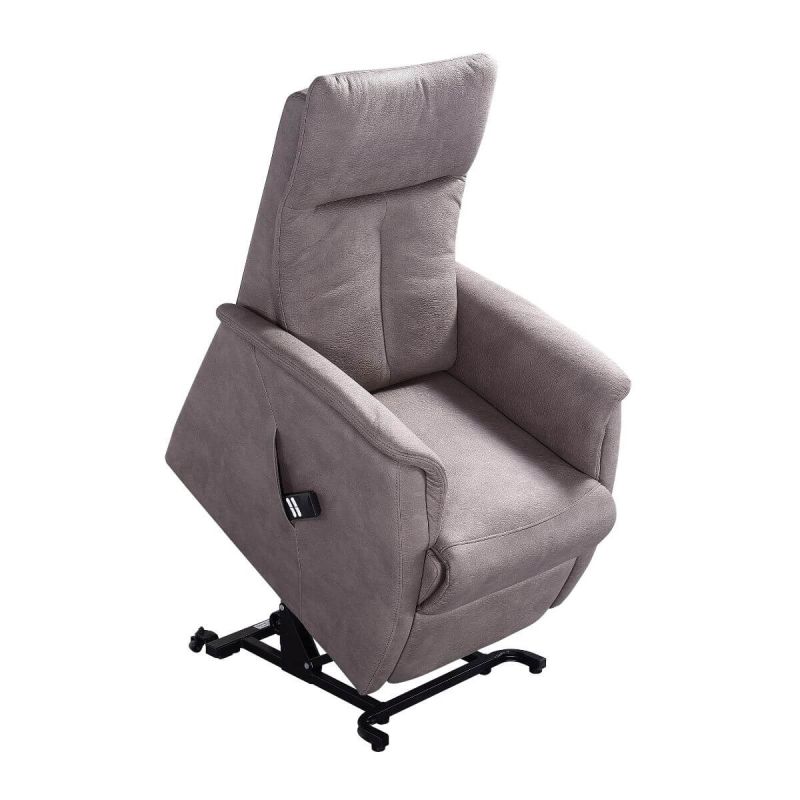 PLEGAR - Fauteuil modèle L relax releveur tissu polyester imitation cuir gris