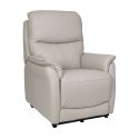SULTAN - Fauteuil relax releveur en cuir vachette gris clair