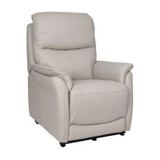 SULTAN - Fauteuil relax releveur en cuir vachette gris clair