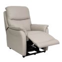 SULTAN - Fauteuil relax releveur en cuir vachette gris clair