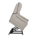 SULTAN - Fauteuil relax releveur en cuir vachette gris clair