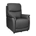 SULTAN - Fauteuil relax releveur en cuir vachette gris anthracite