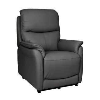 SULTAN - Fauteuil relax releveur en cuir vachette gris anthracite